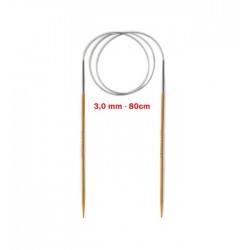 AGULHA CIRCULAR BAMBU/ACO 80CM - 3 0MM