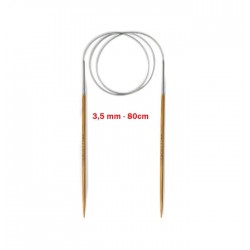 AGULHA CIRCULAR BAMBU/ACO 80CM - 3 5MM