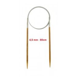 AGULHA CIRCULAR BAMBU/ACO 80CM - 4 5MM