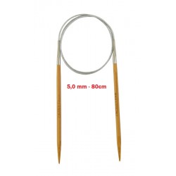 AGULHA CIRCULAR BAMBU/ACO 80CM - 5 0MM