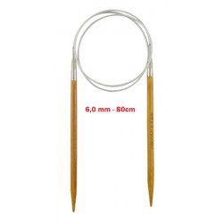 AGULHA CIRCULAR BAMBU/ACO 80CM - 6 0MM