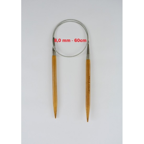 AGULHA CIRCULAR BAMBU/ACO 60CM - 8 0MM