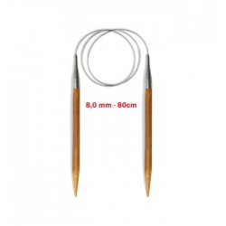 AGULHA CIRCULAR BAMBU/ACO 80CM - 8 0MM