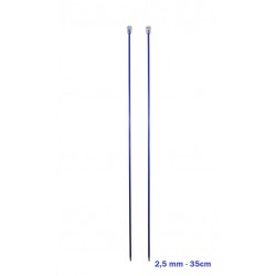 AGULHA TRICO ALUMINIO COLOR 2.5MM 35CM