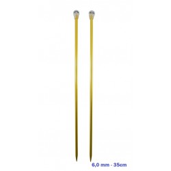 AGULHA TRICO ALUMINIO COLOR 6.0MM 35CM